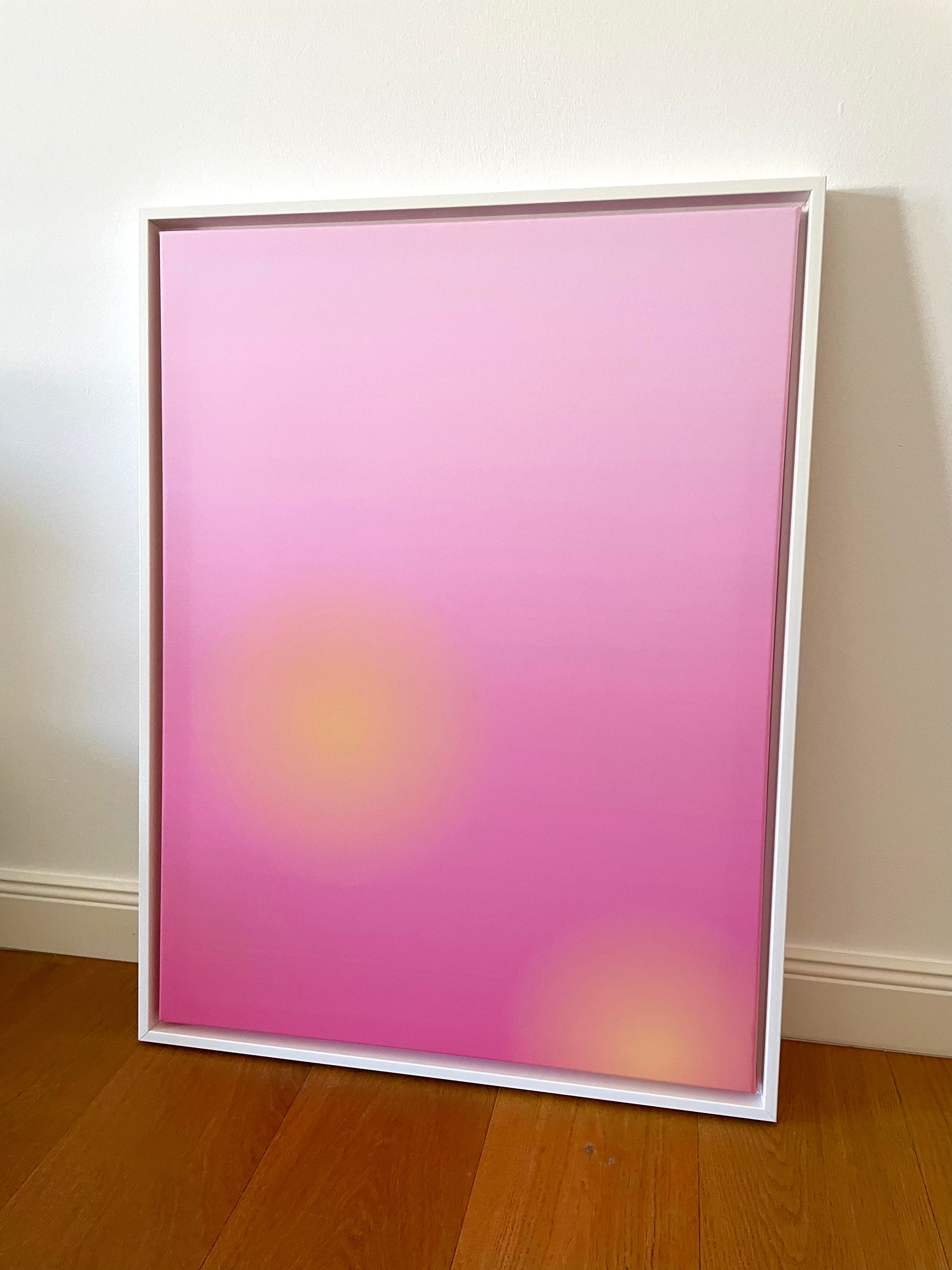 Warm Blush - Dopamin auf Leinwand - mit Rahmen: Weiß - Musterverkauf